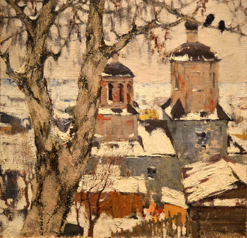 &laquo;Церковь в Казани&raquo; (1953 г.) &ndash; единственная реалистическая картина Игоря Вулоха на выставке. Говорят, именно она дала толчок развитию его карьеры после Всесоюзной выставки в Манеже. &copy; Пресс-служба ВТБ